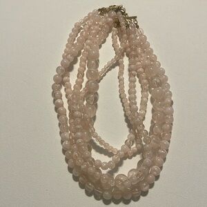 Clear plush pink necklace